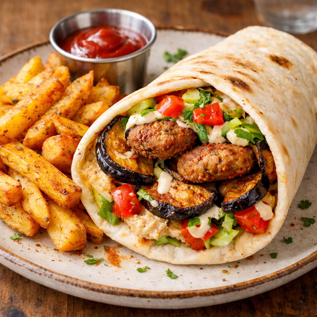 A falafel wrap from Afghan Caravan at BOXPARK Croydon