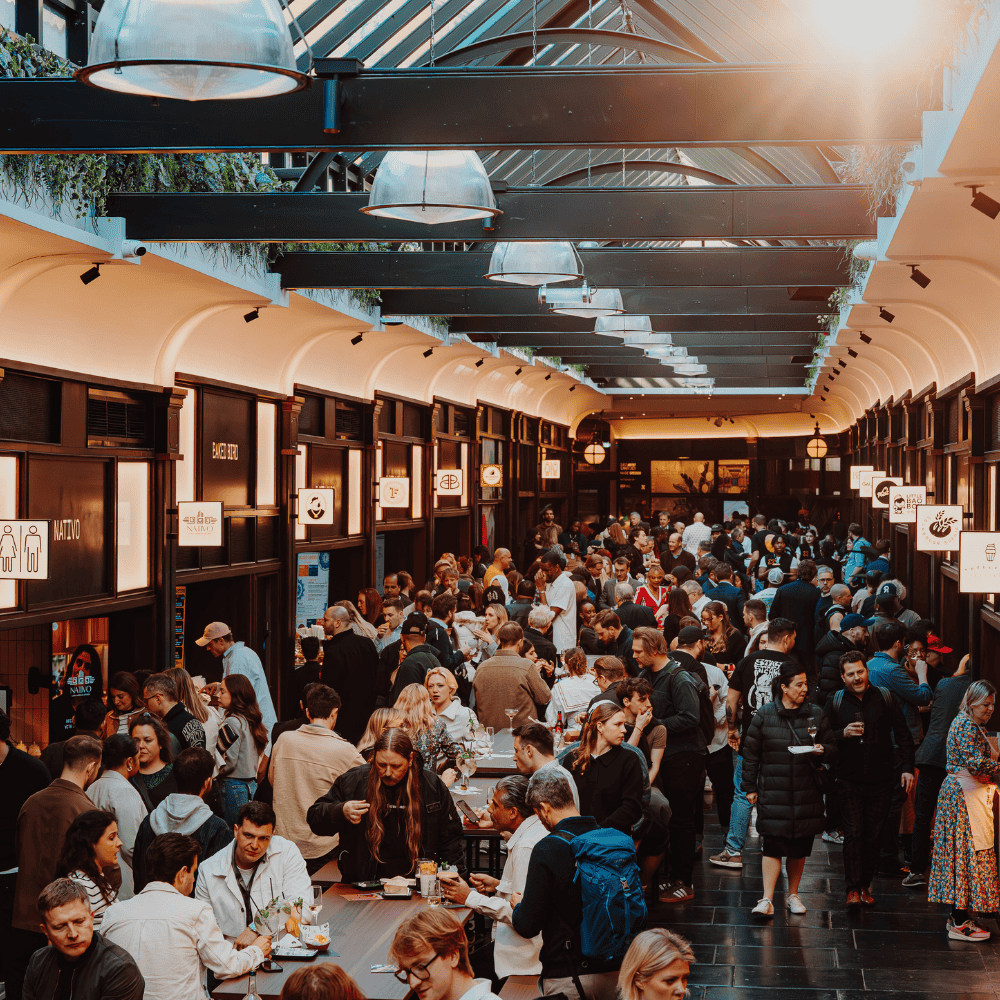 A busy food hall at Boxhall in Liverpool Street