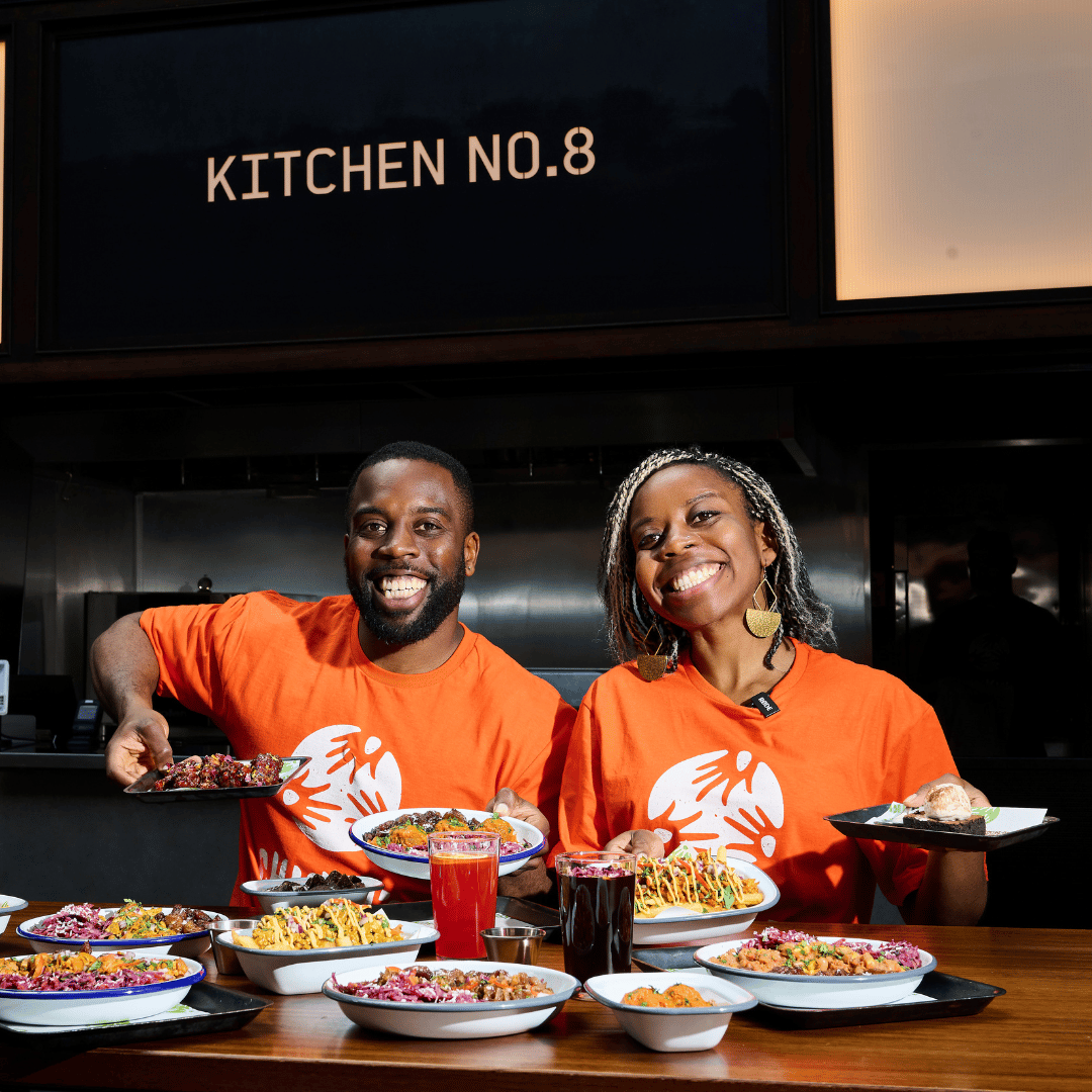 Chuku's chef brother & sister with food