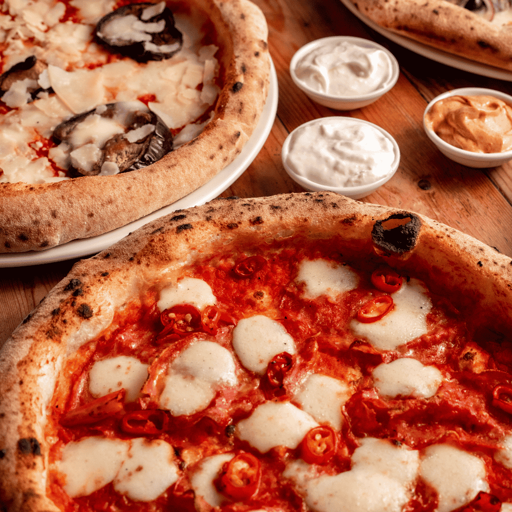 A selection of Pizzas from Zia Lucia at BOXPARK Wembley