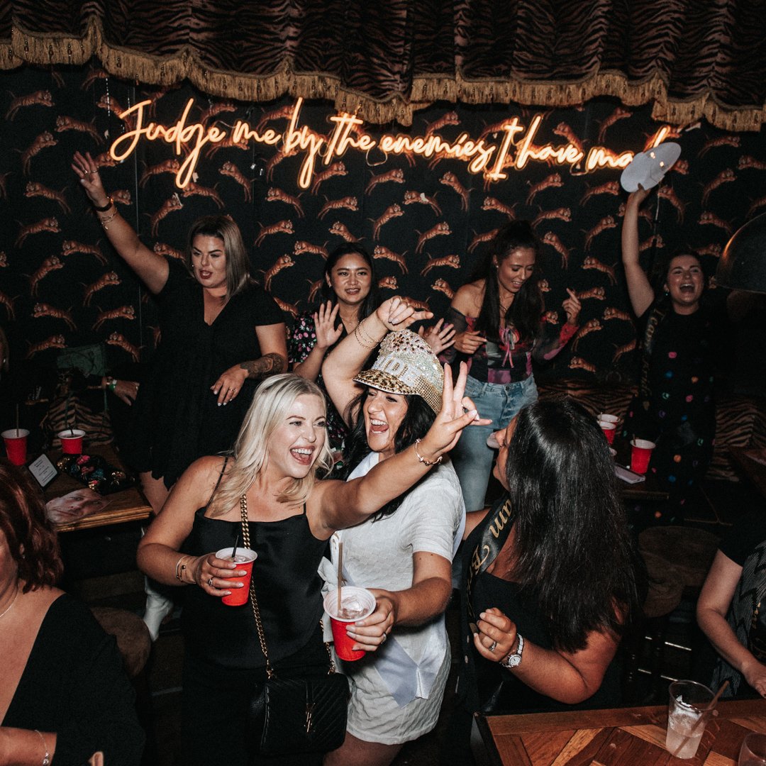 A hen group celebrating in The Cocktail Club