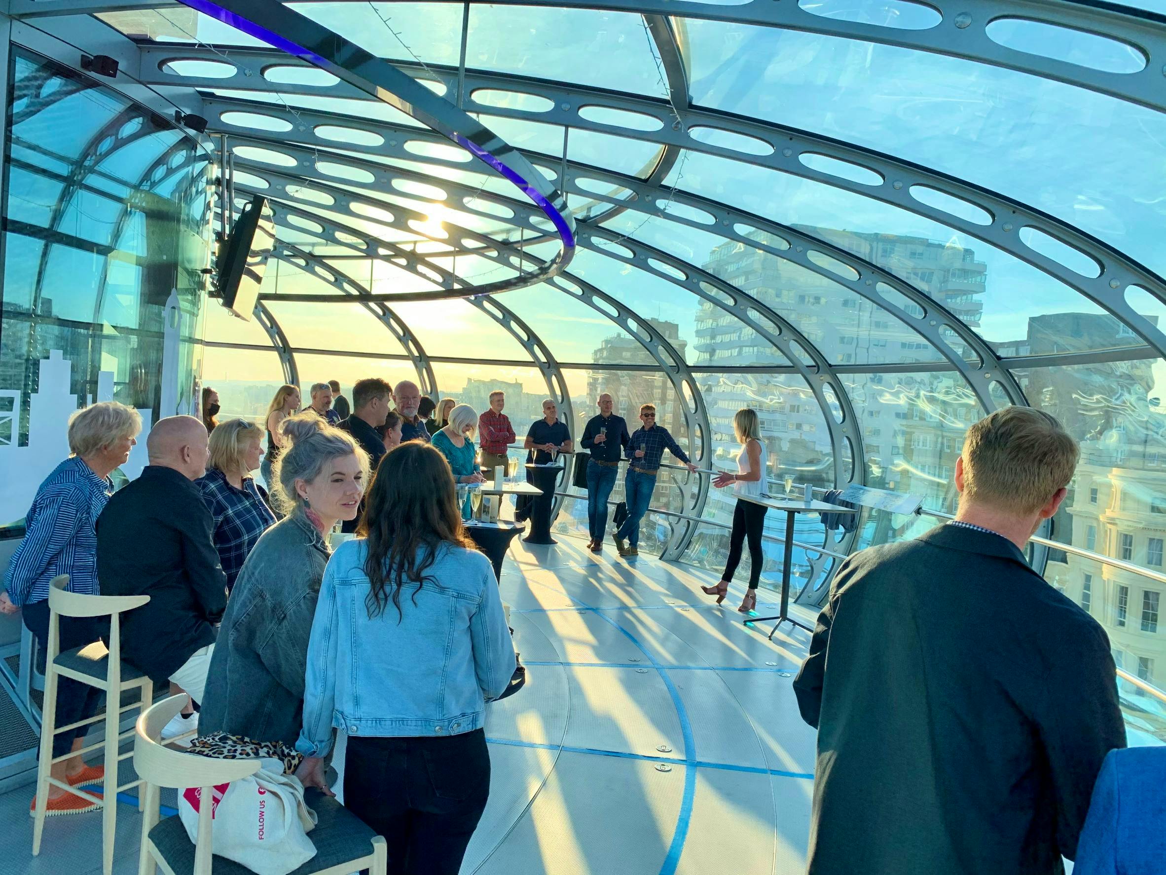 A private journey for a company in the Brighton i360 pod