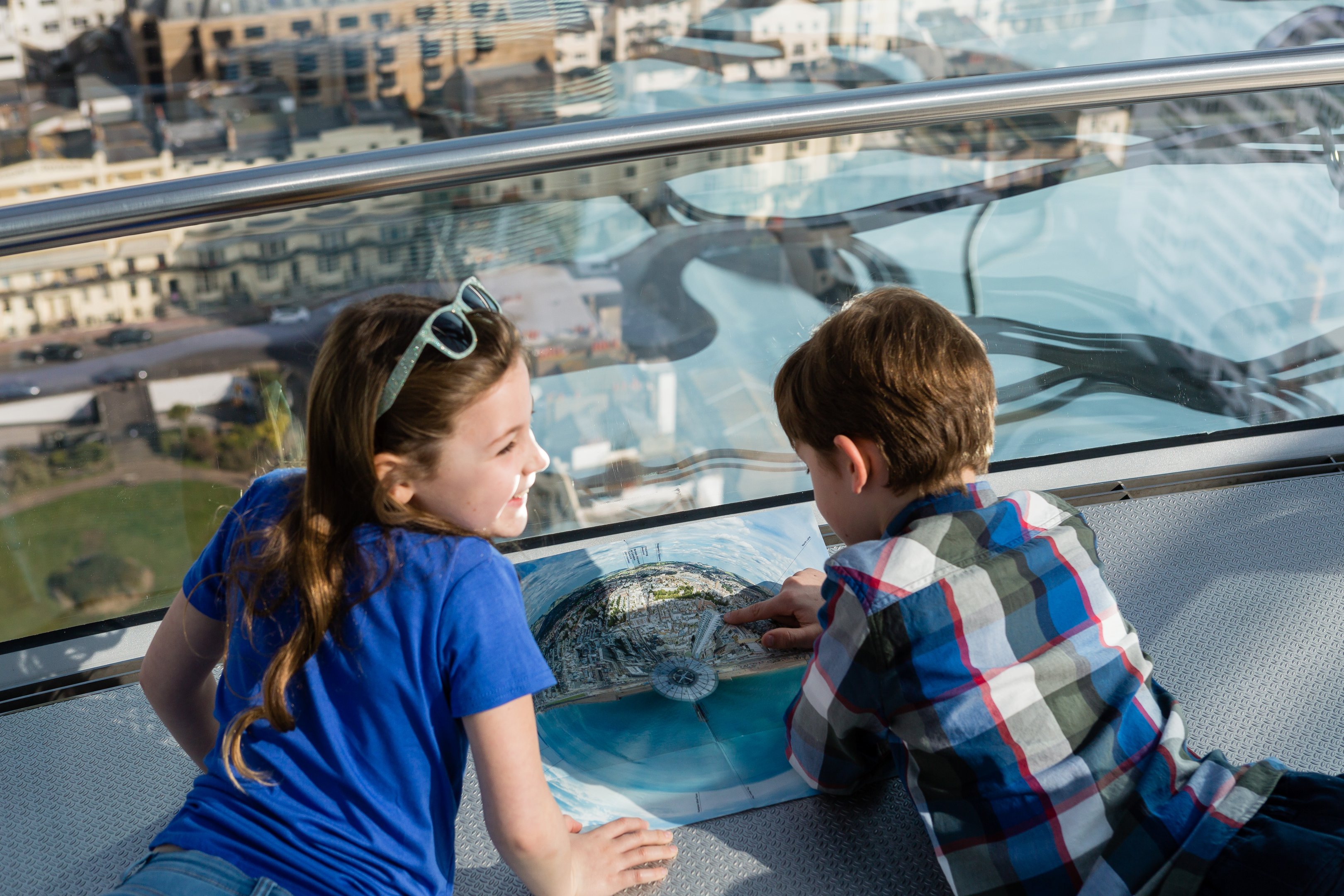 Two children on the Brighton i360