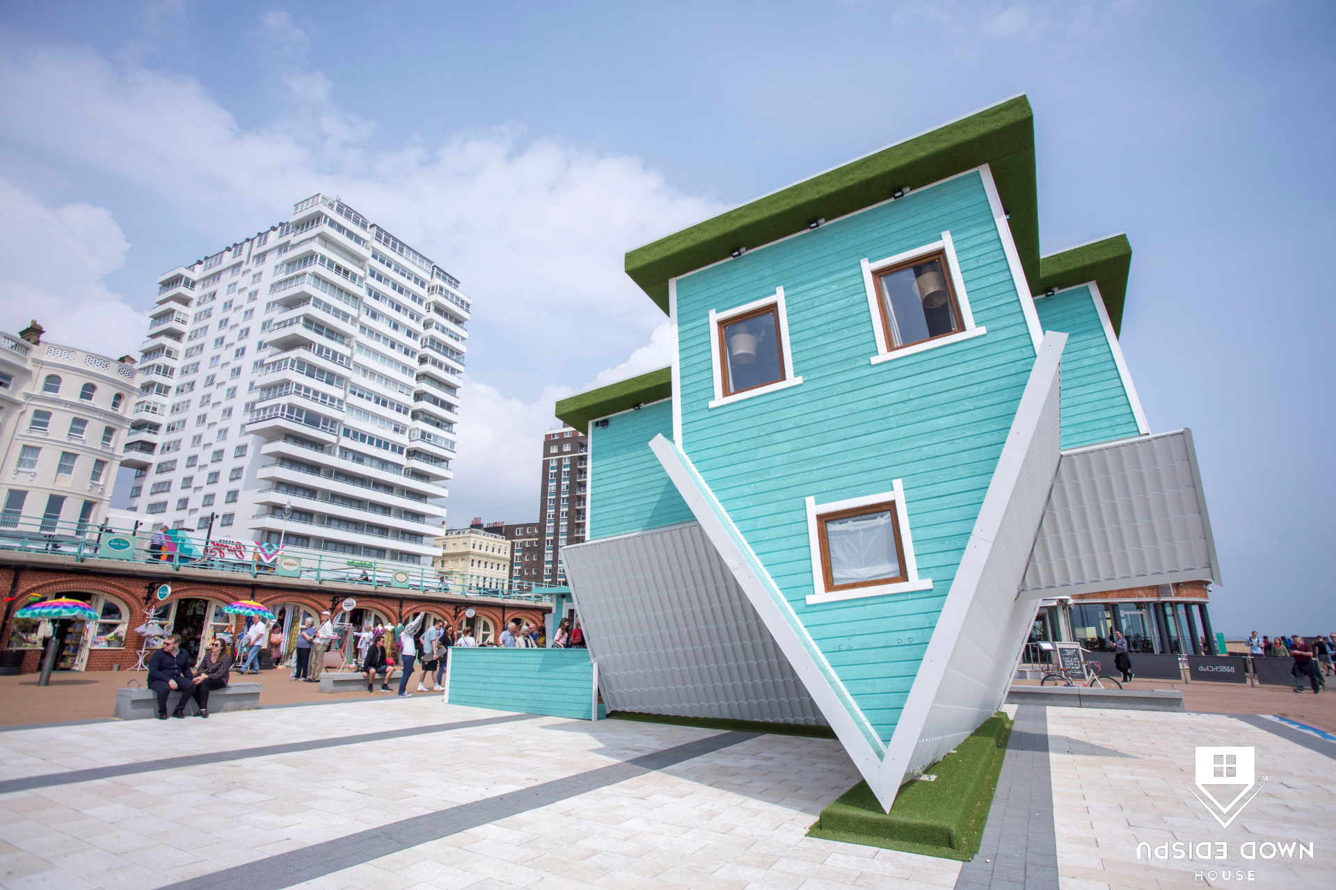 An upside down house attraction on the Brighton seafront