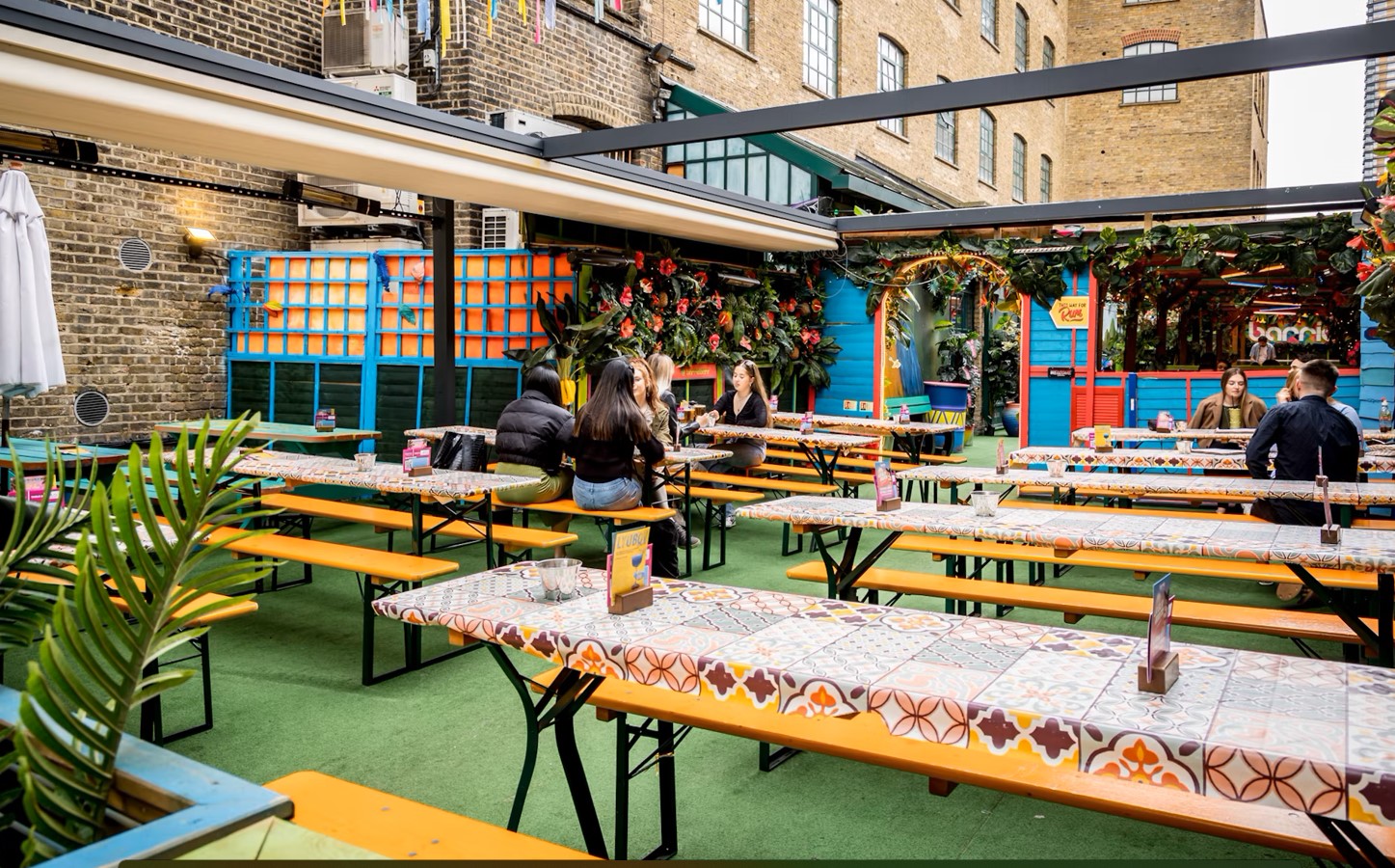 Outside seating area in Barrio Shoreditch