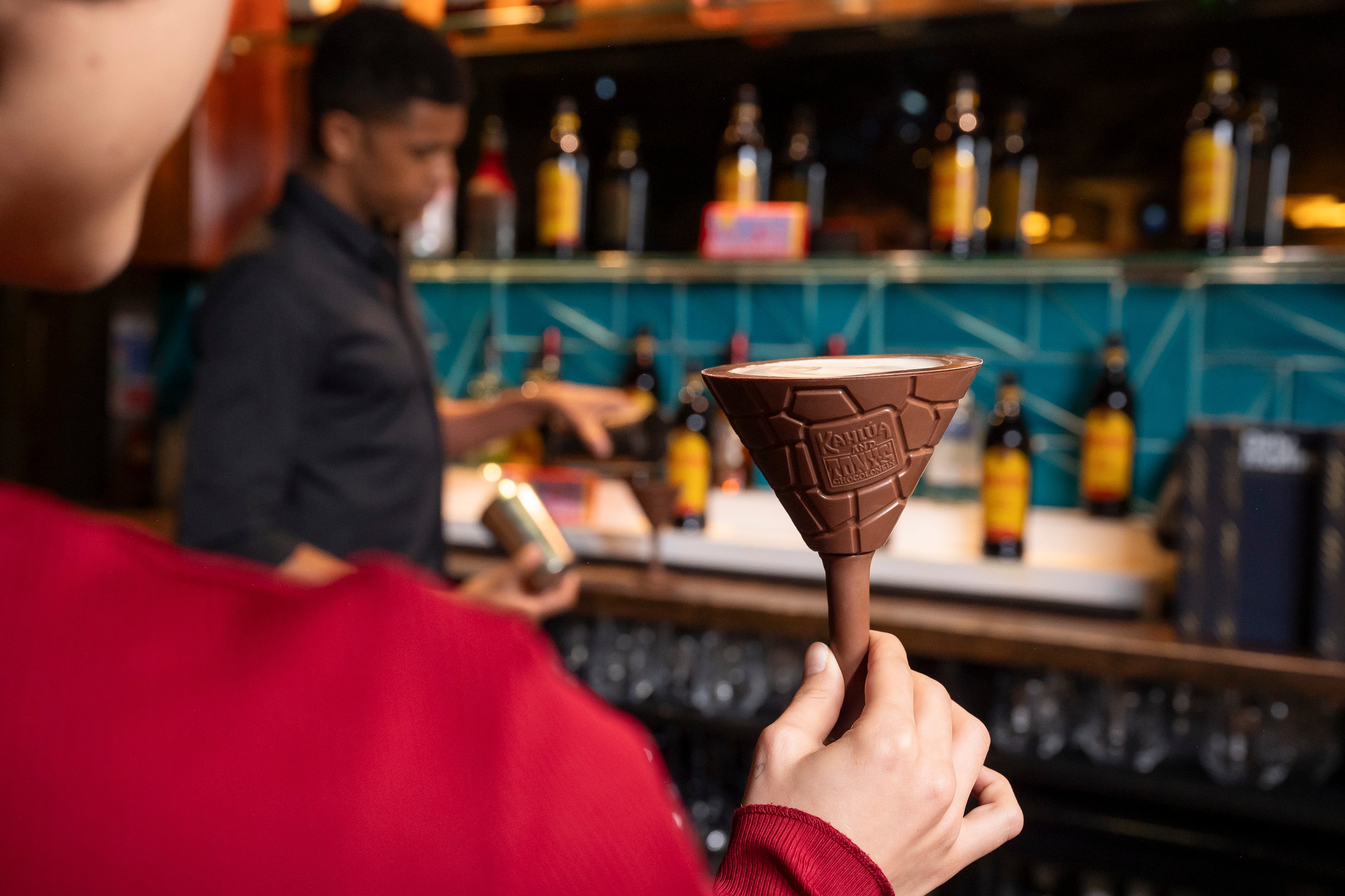 An Espresso Martini served in a Tony's chocolate Martini glass in Dirty Martini