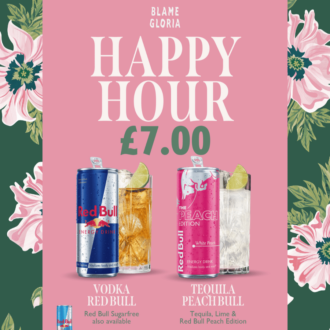£7 Vodka Red Bull or Tequila Peach Bull 