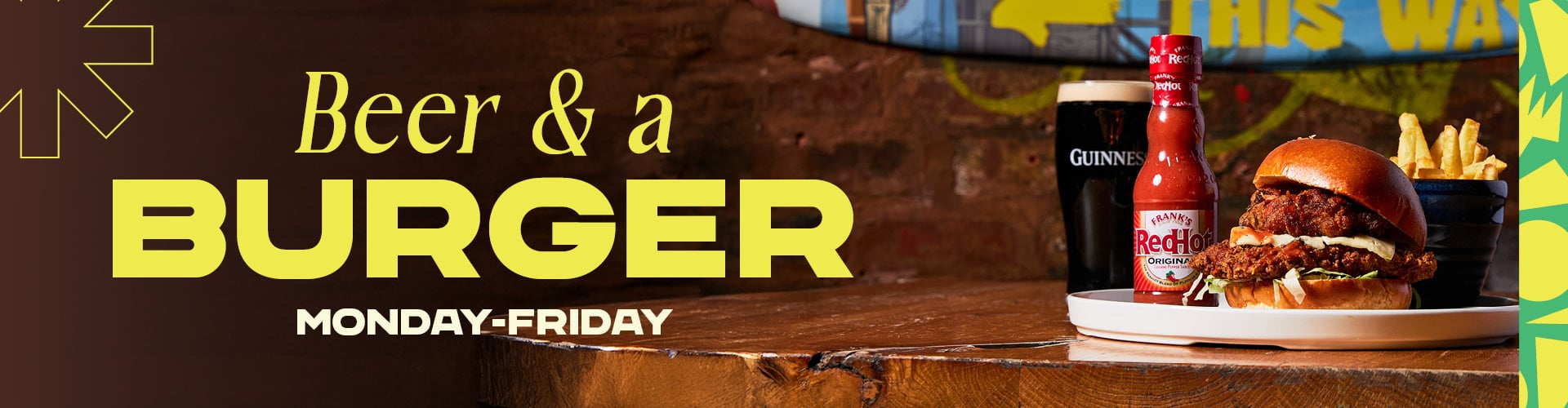 Burger and a drink deal at Walkabout