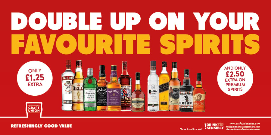 Double up your spirit for £1.25 extra
