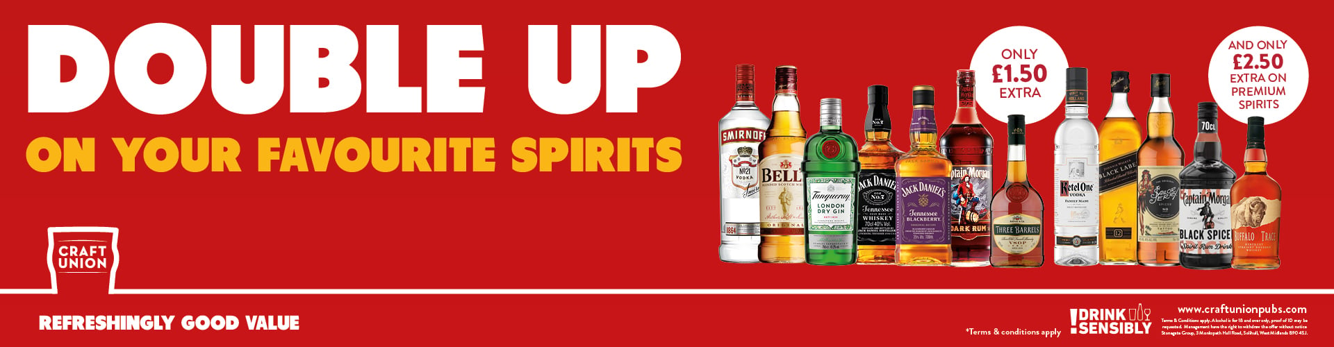 Double up your spirit for £1.50 extra