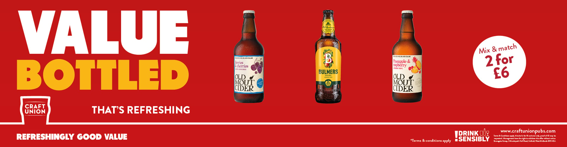 2 bottled cider for £6